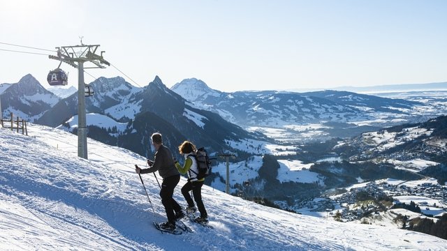Enjoy the landscape while snowshoeing